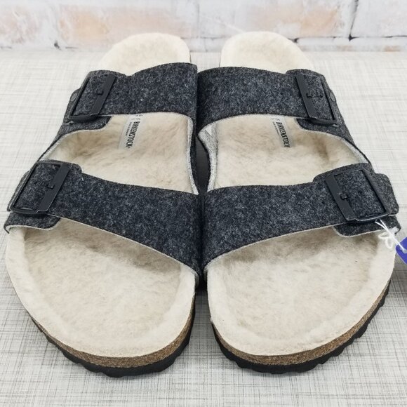 Birkenstock Arizona Rivet Wool Felt Sandals Doubleface Gray Men\'s 13 EU 46 NWOB main image 10